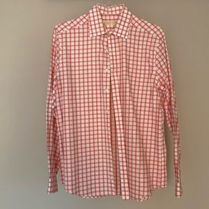 Michael Kohrs salmon checkered, slim fit, button down dress shirt